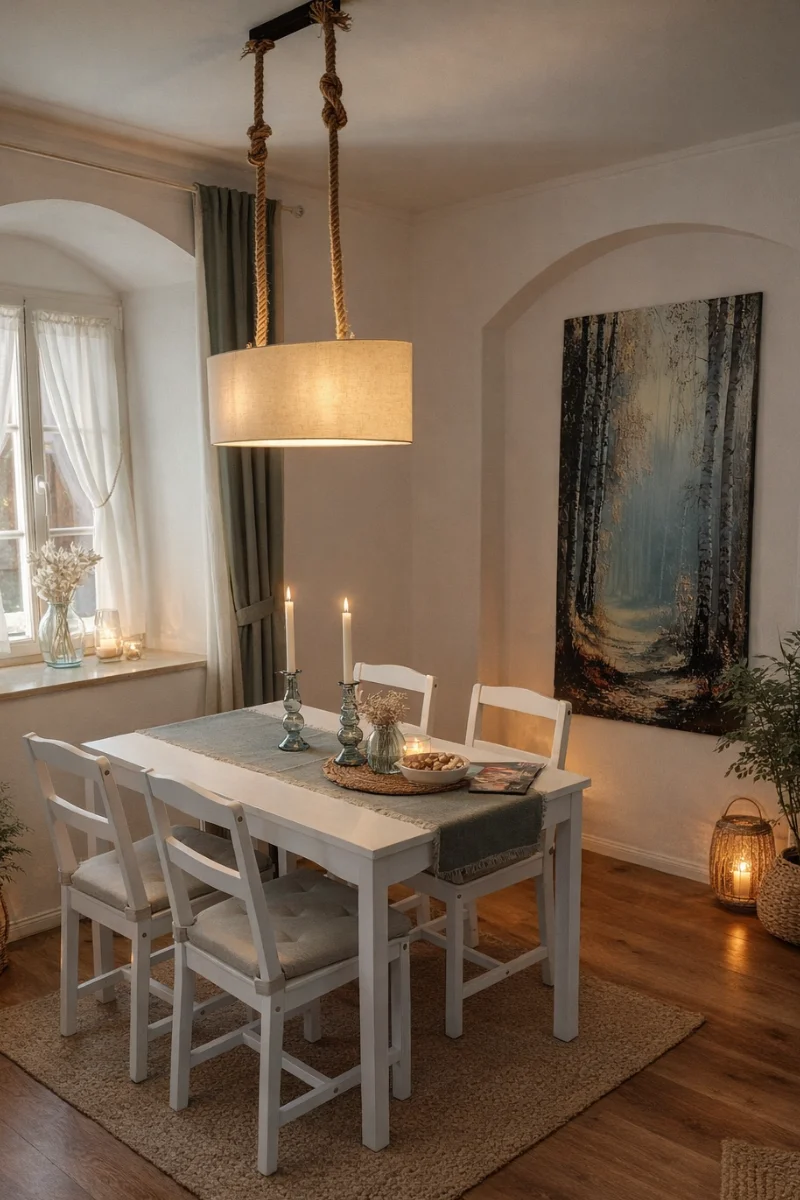 Wohnzimmer der Ferienwohnung Talwächter mit Esstisch